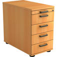 ANSTELLCONTAINER 42,8/72-76/80 cm  - Buchefarben/Alufarben, KONVENTIONELL, Holzwerkstoff/Kunststoff (42,8/72-76/80cm) - Venda