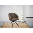 ARMLEHNSTUHL  Sitzfläche 360° drehbar, automatische Rückholfunktion Leinenoptik  - Schwarz/Braun, Design, Holz/Textil (61/84/62cm) - Valnatura