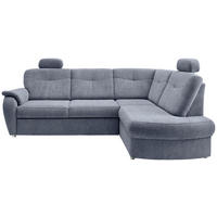 ECKSCHLAFSOFA  mit Liegefunktion, seitenverkehrt erhältlich, Schlafen auf Sitzhöhe, Rücken echt, Armteil links Chenille Hellblau  - Chromfarben/Hellblau, MODERN, Kunststoff/Textil (264/180cm) - Livetastic