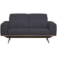 2-SITZER-SOFA in Struktur Dunkelblau  - Schwarz/Dunkelblau, Design, Textil/Metall (174/76-97/102cm) - Novel