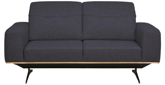 2-SITZER-SOFA in Struktur Dunkelblau - Schwarz/Dunkelblau, Design, Textil/Metall (174/76-97/102cm) - Novel