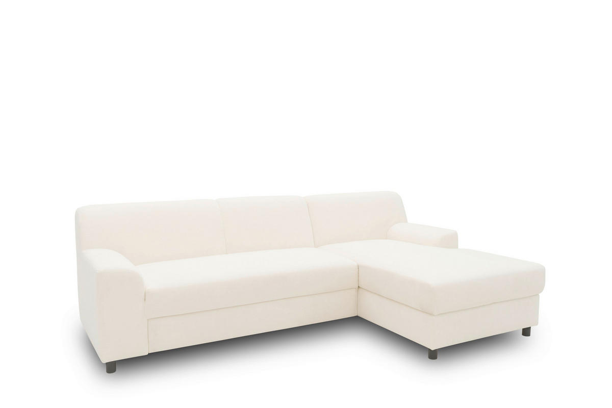 ECKSOFA CAPRI 2 Creme Mikrofaser Zierkissen  - Creme/Schwarz, Basics, Kunststoff/Textil (241/146cm) - MID.YOU