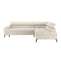 ECKSOFA Creme  - Creme/Schwarz, Trend, Kunststoff/Textil (261/203cm) - Livetastic
