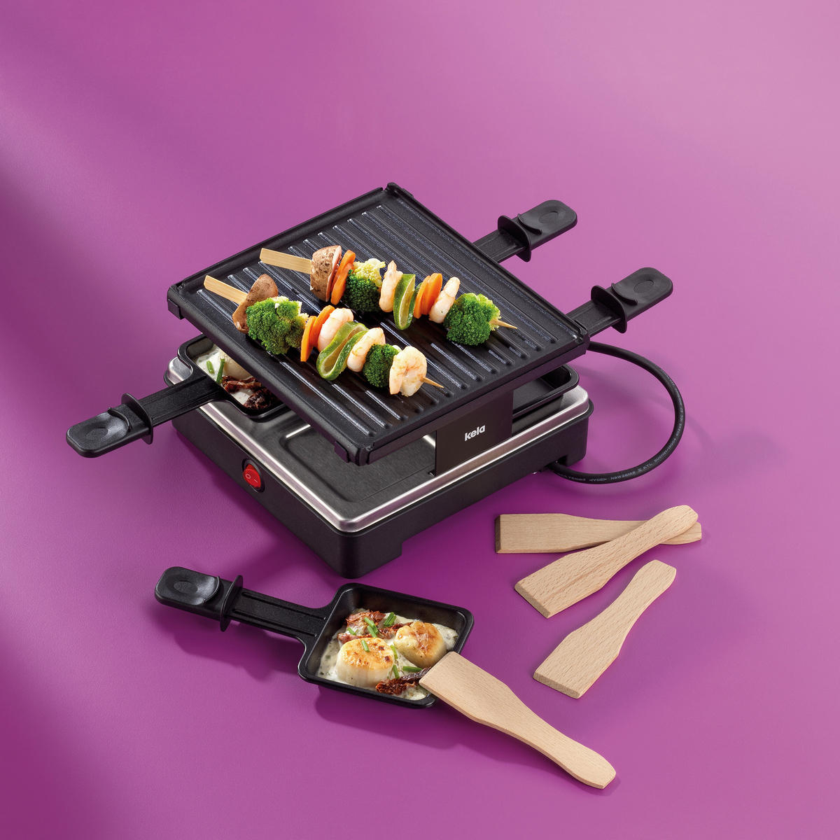RACLETTE-GRILL Geneva  - Schwarz, Basics, Metall (21.5/21.5/12cm) - Kela