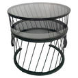 COUCHTISCHSET in Metall, Glas 70/70/42 cm - Schwarz/Grau, Design, Glas/Metall (70/70/42cm) - Novel