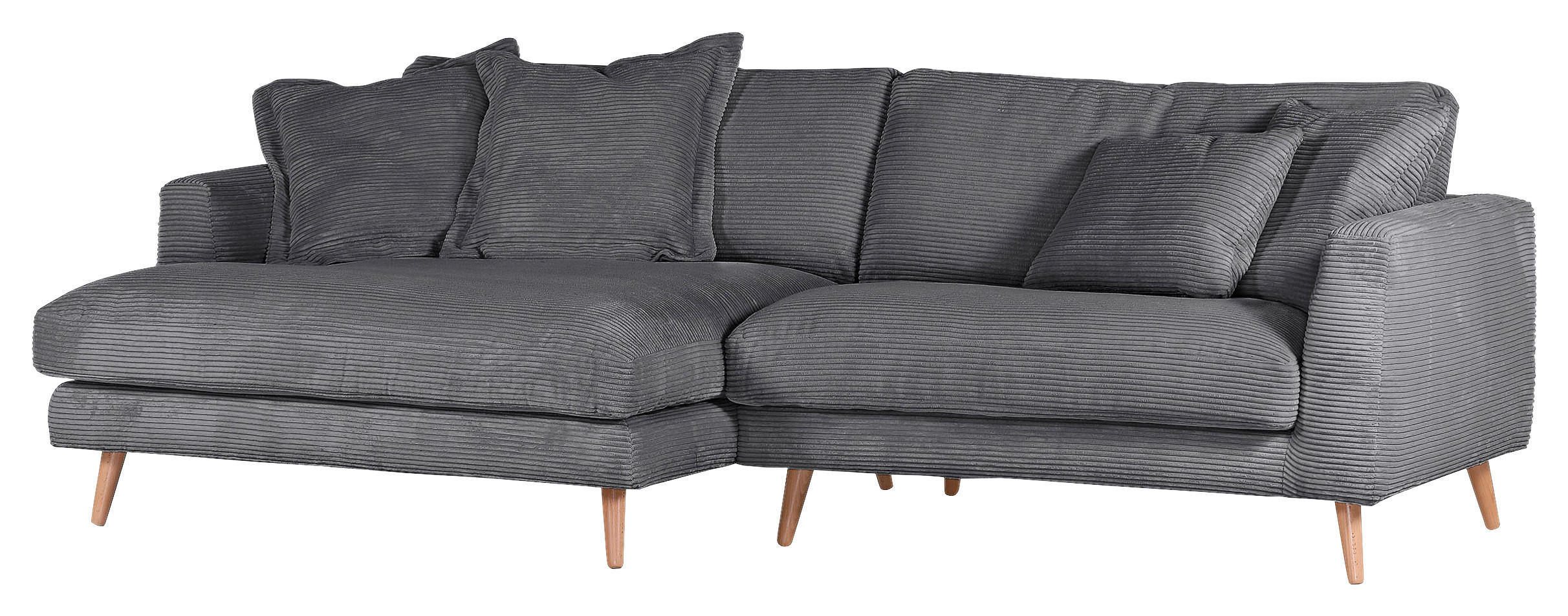 HÖRNSOFFA i manchester antracit - antracit/naturfärgad, Romantik / Lanthus, trä/textil (140/270cm) - Livetastic