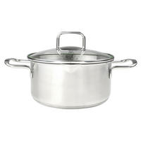 KOCHTOPF München 2,5 L  - Edelstahlfarben, Design, Glas/Metall (20cm) - Chefkoch+Fackelmann