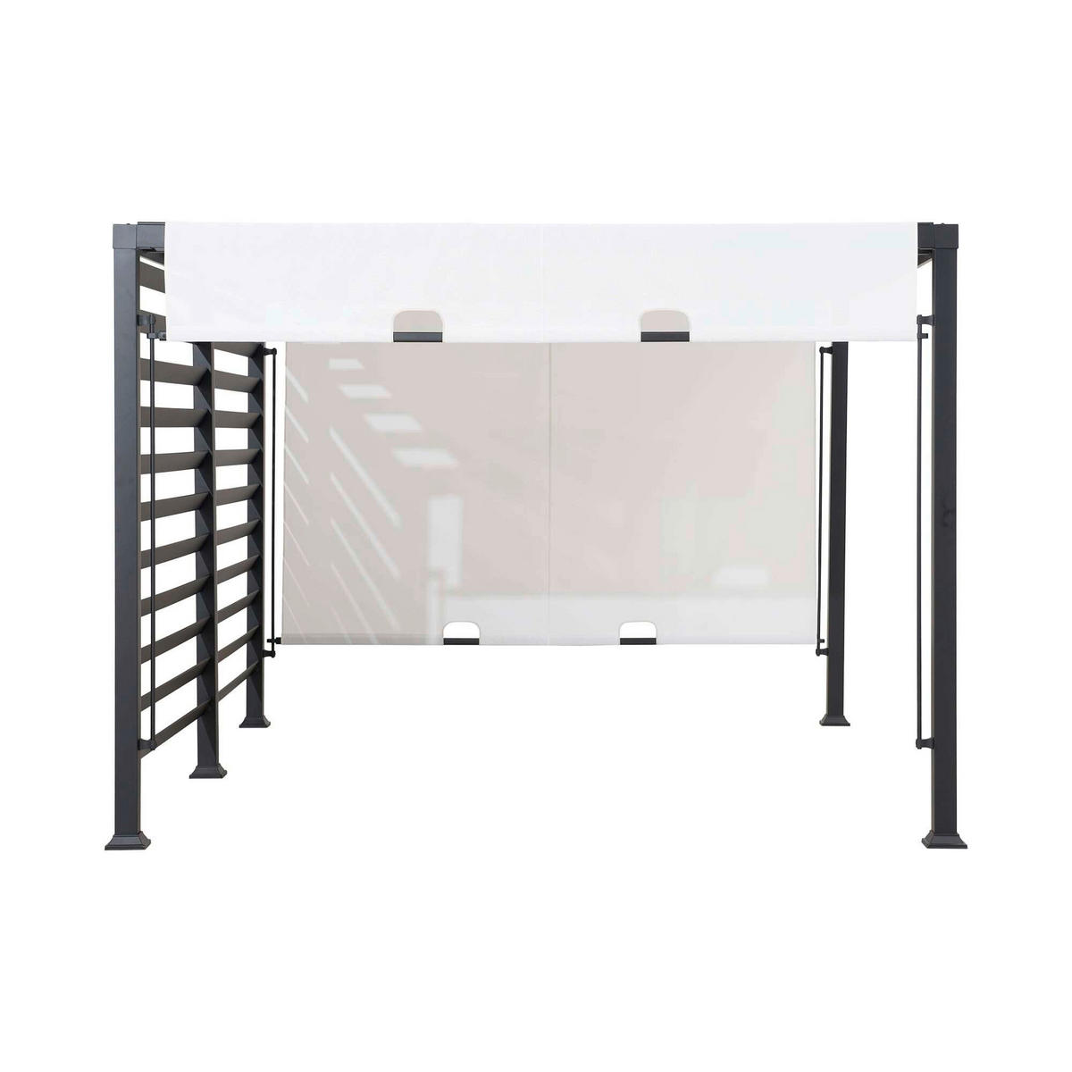 PAVILLON 372/221/304 cm Stahl  - Schwarz/Weiß, MODERN, Textil/Metall (372/221/304cm) - Modante