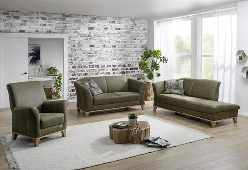SESSEL in Lederlook Dunkelgrün  - Dunkelgrün/Beige, Romantik / Landhaus, Holz/Textil (86/96/87cm) - Landscape