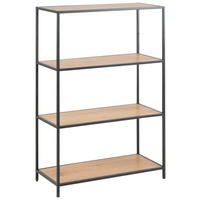 REGAL 77/114/35 cm barve hrasta  - črna/barve hrasta, Trend, kovina/leseni material (77/114/35cm) - Carryhome