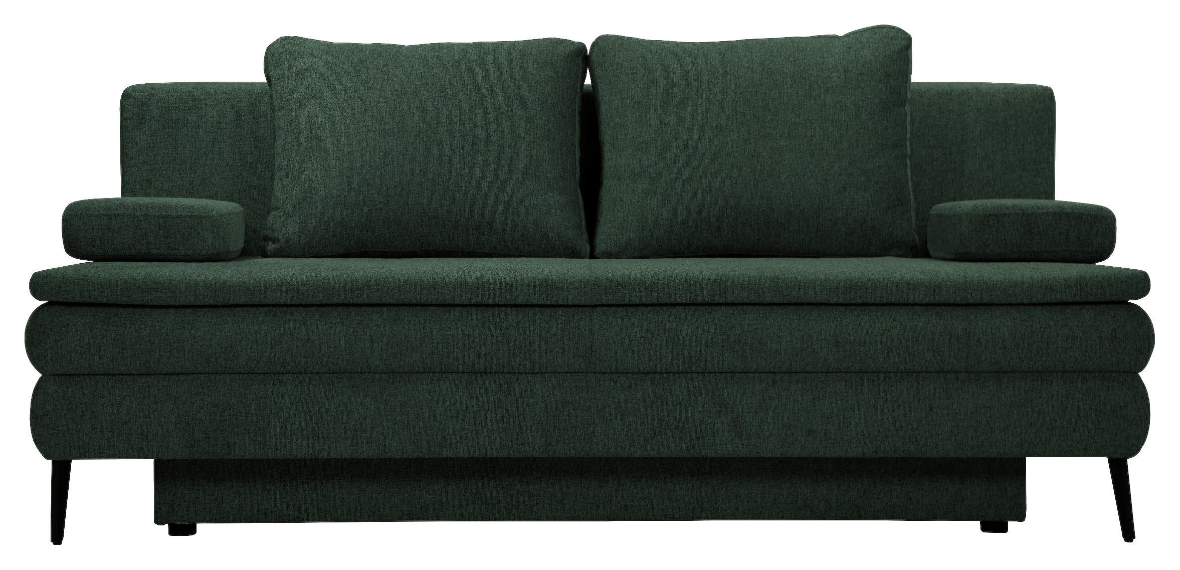 SCHLAFSOFA  mit Stoffauswahl, Liegefunktion Webstoff Dunkelgrün  - Dunkelgrün/Schwarz, Design, Kunststoff/Textil (200/90/100cm) - Venda