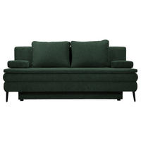 SCHLAFSOFA  mit Stoffauswahl, Liegefunktion Webstoff Dunkelgrün  - Dunkelgrün/Schwarz, Design, Kunststoff/Textil (200/90/100cm) - Venda
