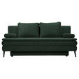 SCHLAFSOFA  mit Stoffauswahl, Liegefunktion Webstoff Dunkelgrün  - Dunkelgrün/Schwarz, Design, Kunststoff/Textil (200/90/100cm) - Venda
