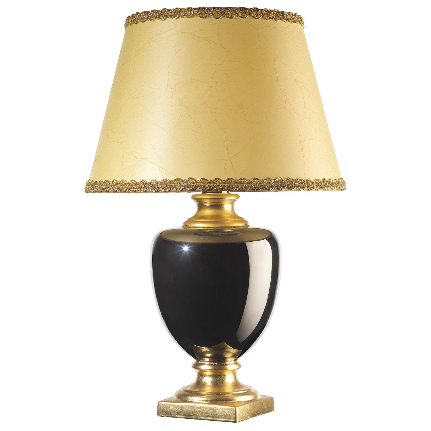XXXLutz Tischleuchte Schwarz, Gold, Hellbraun 45x75x45 cm