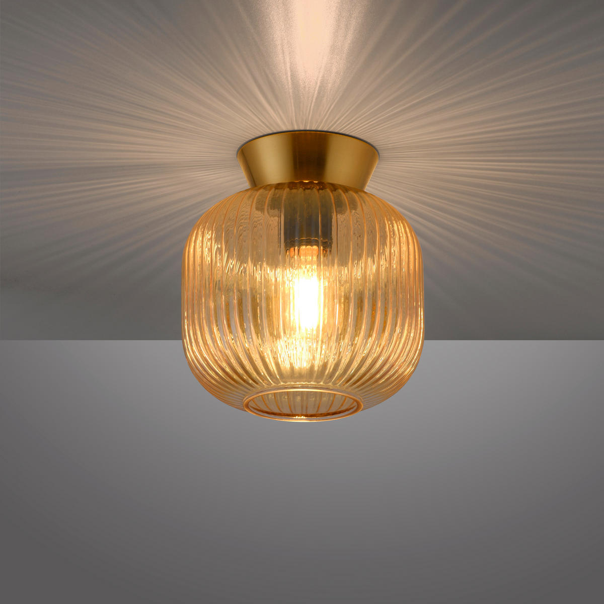 LED-DECKENLEUCHTE SW NAMI 20/20/22 cm   - Sandfarben, KONVENTIONELL, Glas/Kunststoff (20/20/22cm) - Schöner Wohnen