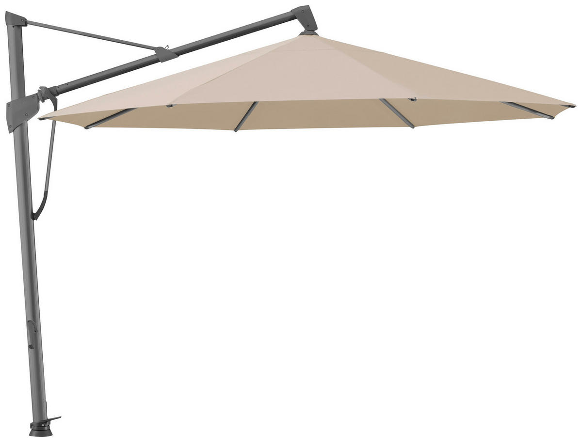 AMPELSCHIRM 350x350 cm Hellbraun  - Hellbraun/Anthrazit, KONVENTIONELL, Textil/Metall (350/350cm) - Glatz