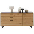 KOMMODE  in 181,9/74,5/45,2 cm  - Wildeiche/Schwarz, Design, Holz/Metall (181,9/74,5/45,2cm) - Valnatura