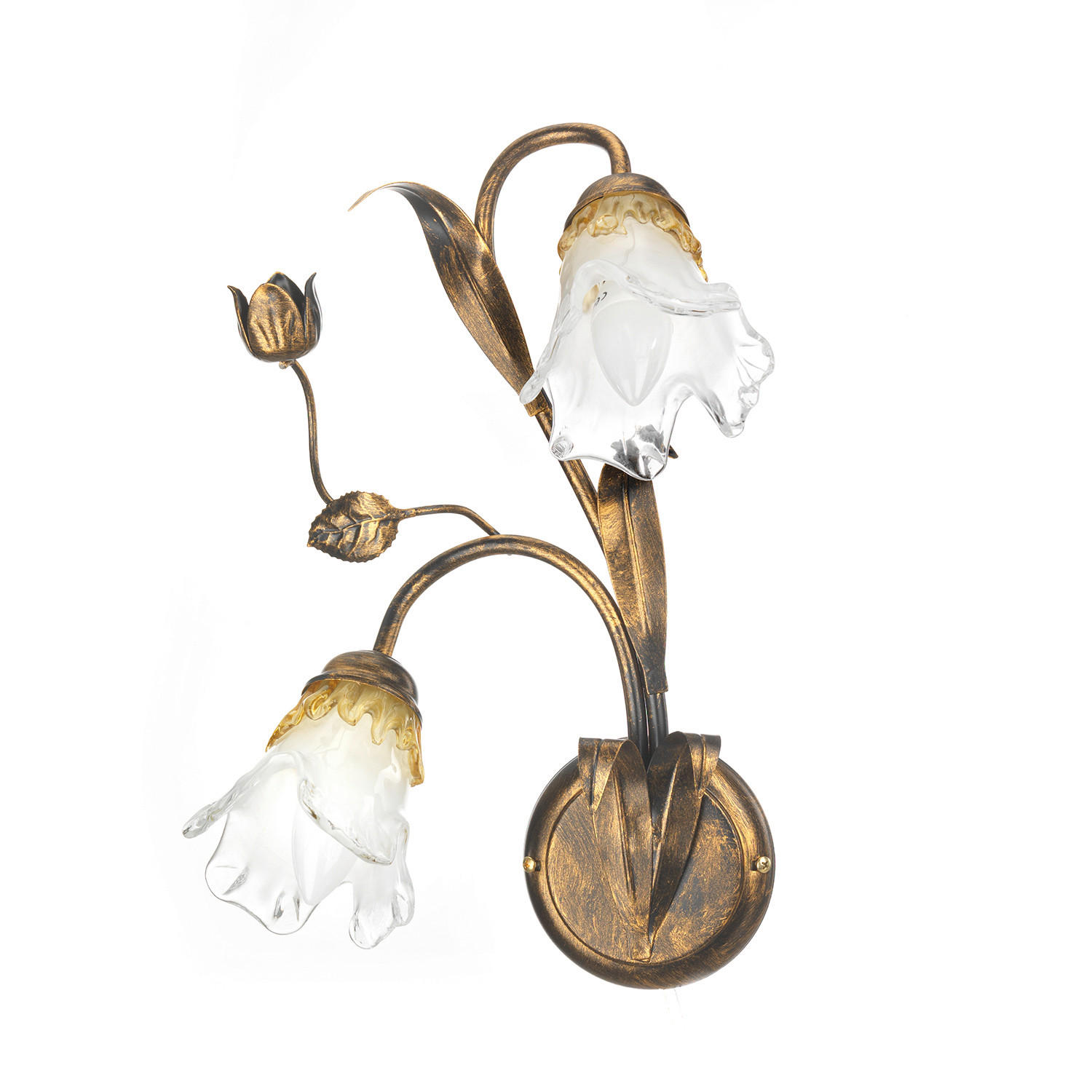 WANDLEUCHTE 32/18/40 cm   - Bronzefarben, KONVENTIONELL, Glas/Metall (32/18/40cm)