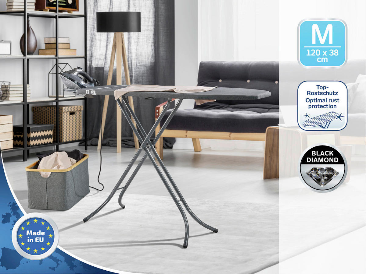 DASKA ZA GLAČANJE      120/38/88 cm  - crna, Basics, tekstil (120/38/88cm) - Leifheit