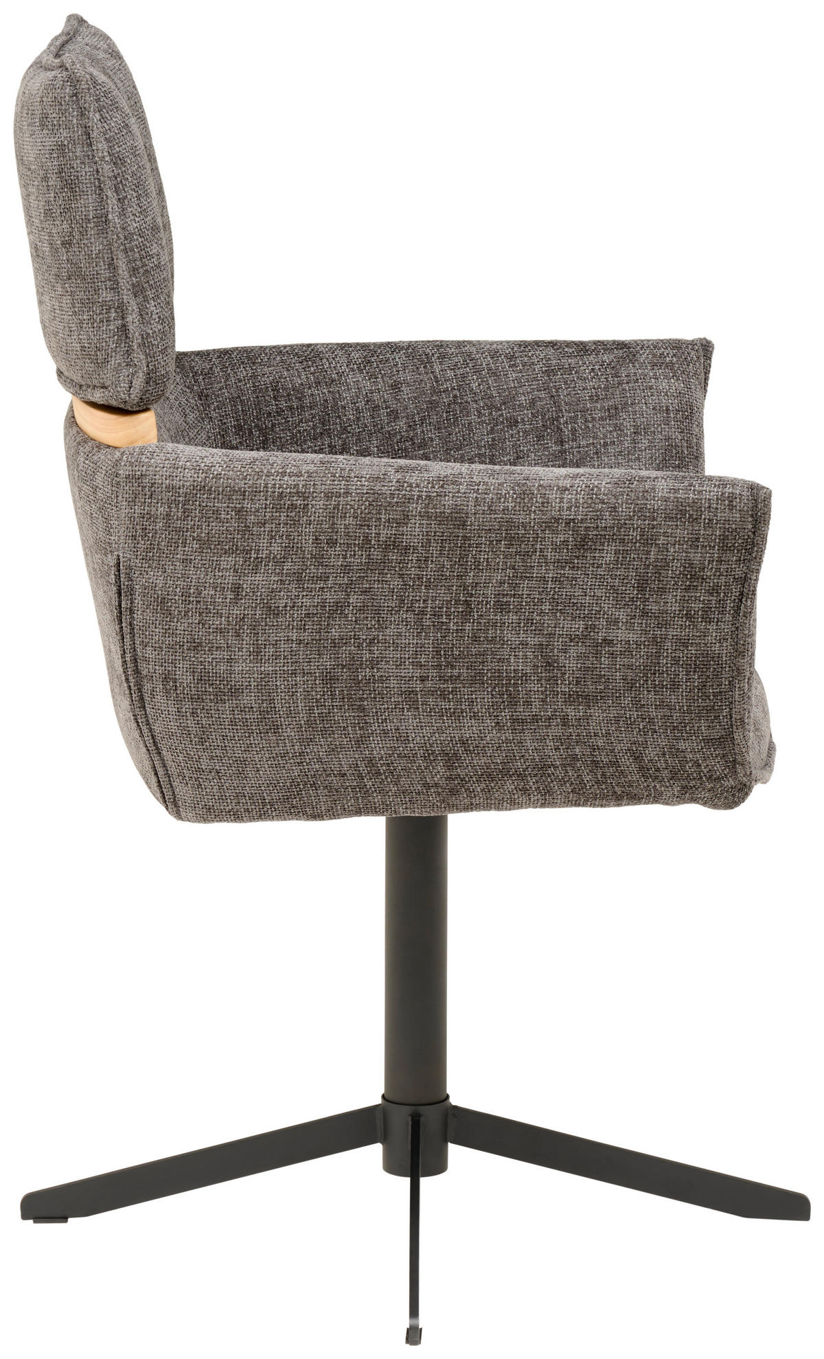 ARMLEHNSTUHL  , gepolsterte Armlehnen  , Webstoff  ,  - Dunkelgrau/Schwarz, MODERN, Holz/Textil (62/86/56cm) - MID.YOU