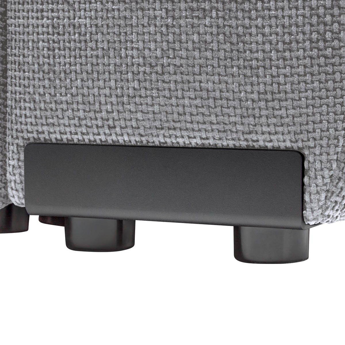 ECKSOFA Flachgewebe Grau  - Schwarz Hochglanz/Grau, Modern, Textil/Metall (166/93/273cm) - MID.YOU