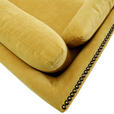 SOFA in Cord Gelb  - Gelb/Schwarz, Design, Textil/Metall (210/70/100cm) - Ambia Home