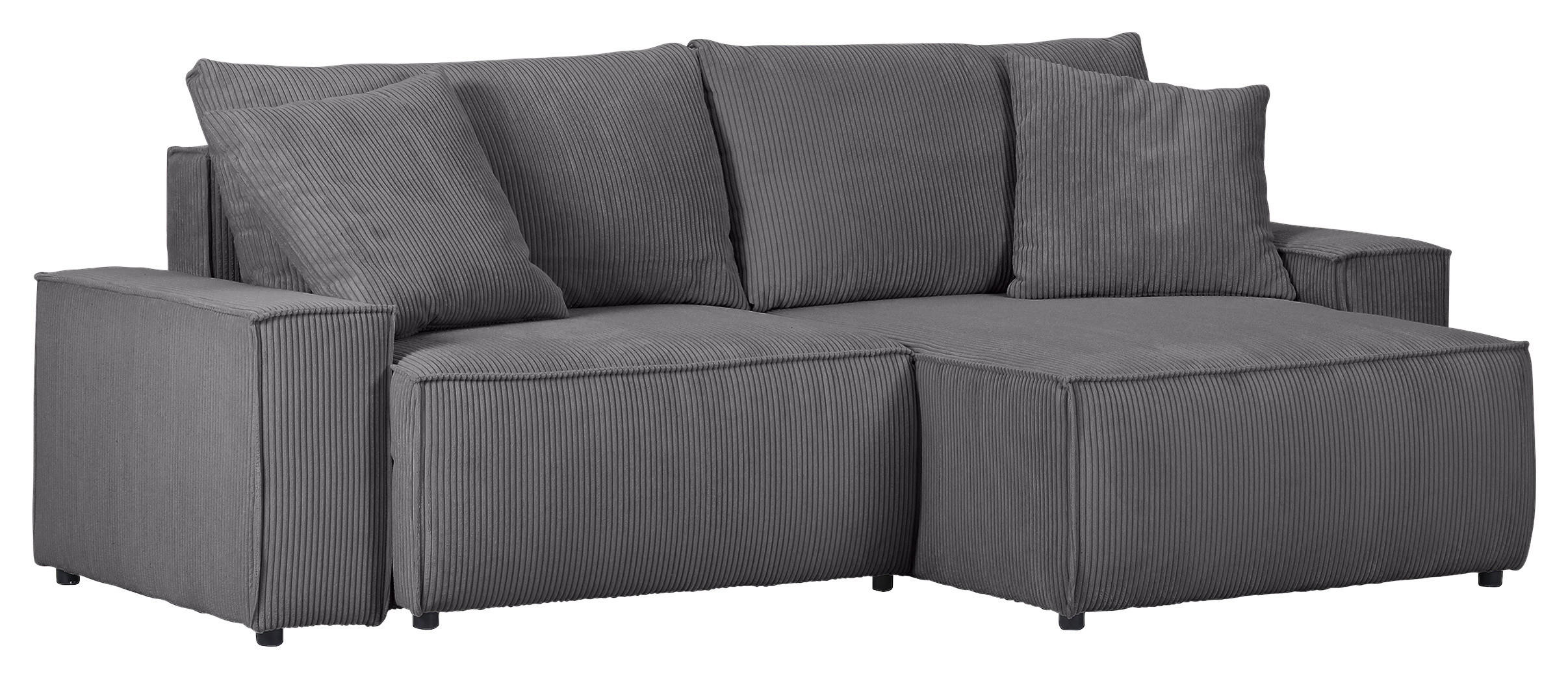 HÖRNSOFFA i manchester mörkgrå  - mörkgrå/svart, Klassisk, textil/plast (250/153cm) - MID.YOU