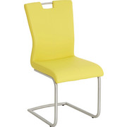 SCHWINGSTUHL in Metall, Textil Edelstahlfarben, Gelb - Edelstahlfarben/Gelb, Design, Textil/Metall (46/98/53cm) - Dieter Knoll