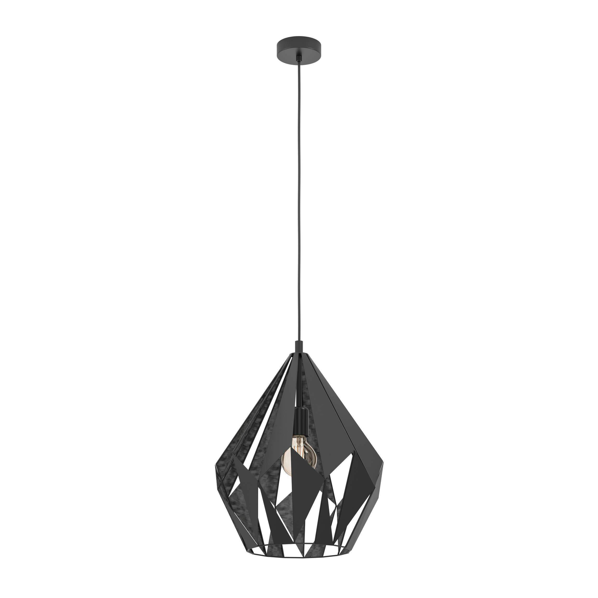 HÄNGELEUCHTE 38,5/150 cm  - Silberfarben/Schwarz, Design, Metall (38,5/150cm) - Eglo