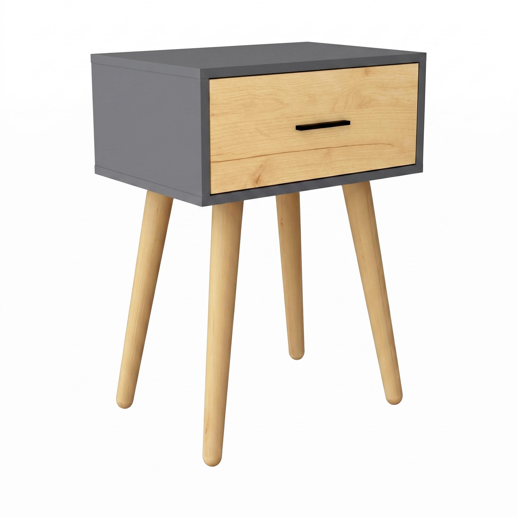 NACHTTISCH 45/56/30 cm, Anthrazit, Honigeiche,  - Honigeiche/Anthrazit, MODERN, Holzwerkstoff/Metall (45/56/30cm) - Livetastic