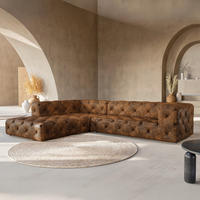 ECKSOFA Lederlook Dunkelbraun  - Dunkelbraun/Schwarz, Design, Kunststoff/Textil (228/325cm) - P & B