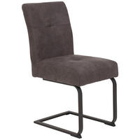 SCHWINGSTUHL  in Mikrofaser  - Dunkelgrau/Anthrazit, Trend, Textil/Metall (43/91/65cm) - Carryhome