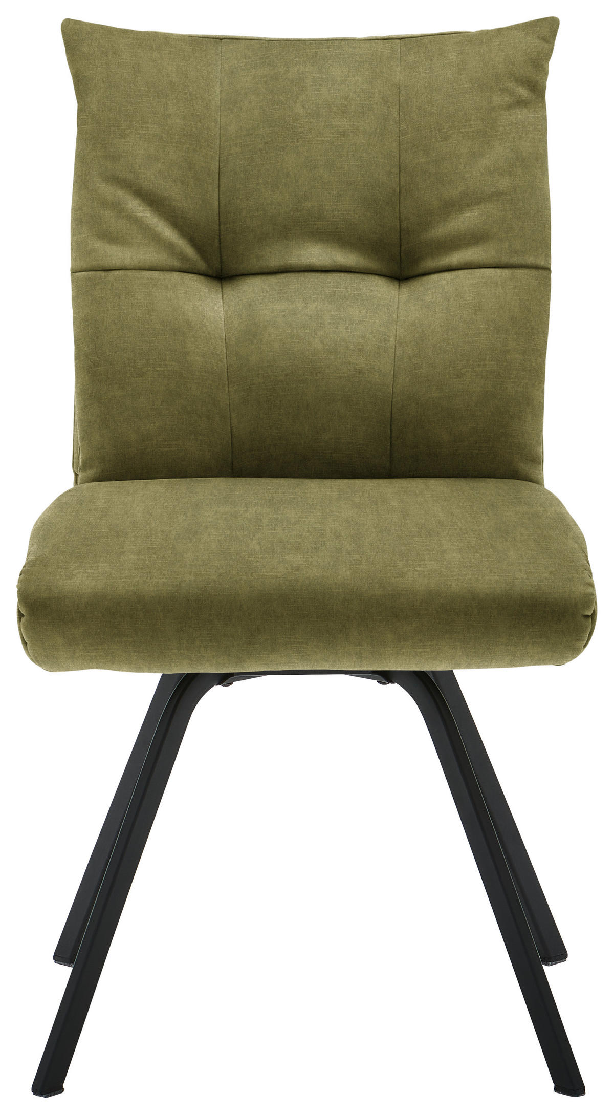 STUHL  in Velours Textil  - Schwarz/Olivgrün, Design, Textil/Metall (50/82/68cm) - Welnova