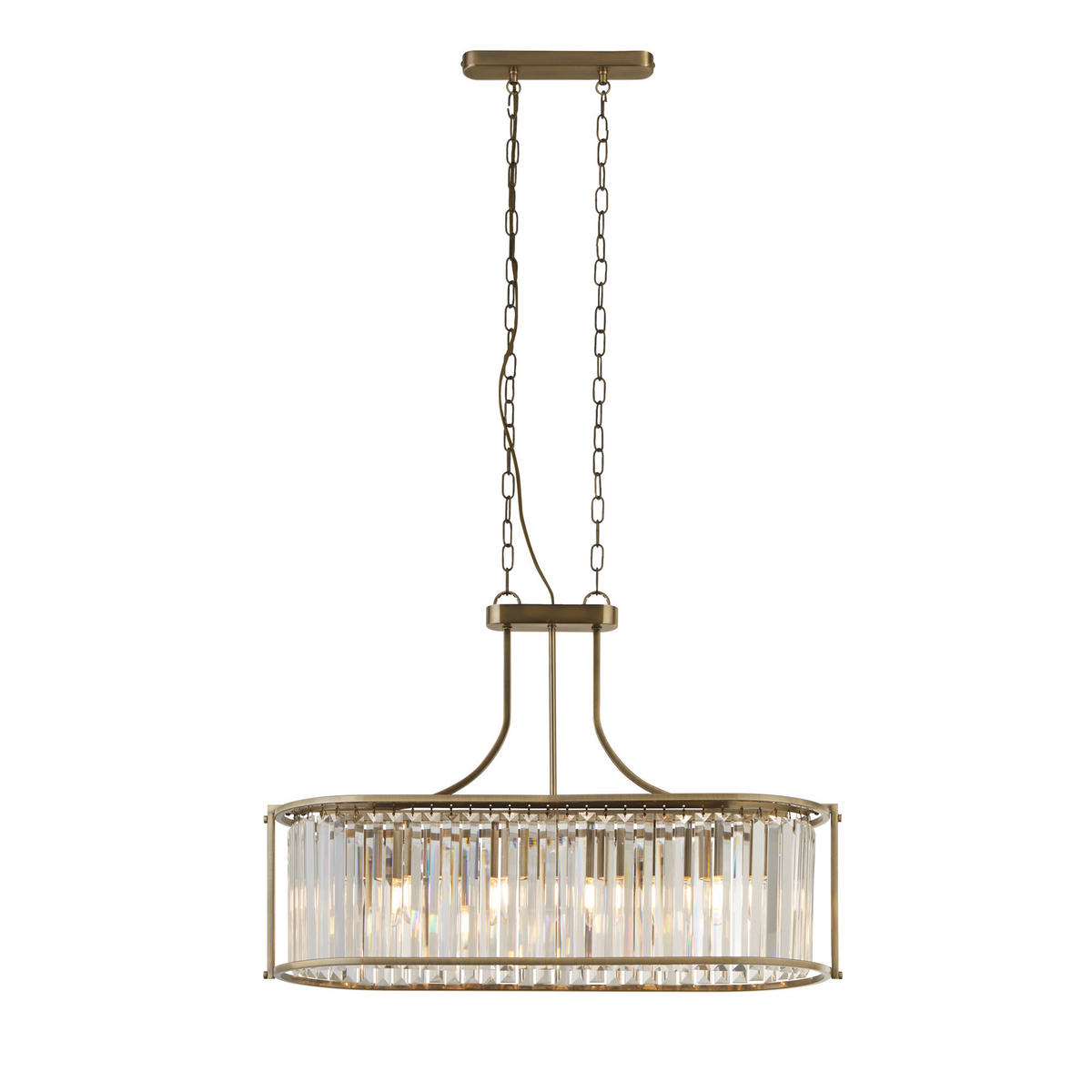 KRISTALNA VISEČA SVETILKA - barve medenine, Design, kovina/steklo (50/30/78cm)