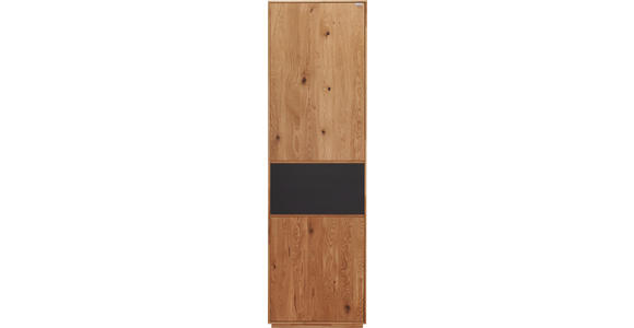 GARDEROBENSCHRANK 60/205/38 cm - Eichefarben/Anthrazit, Natur, Glas/Holz (60/205/38cm) - Valnatura