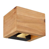 LED-WANDLEUCHTE 13,5/11,5/9,5 cm   - Dunkelbraun/Schwarz, Design, Holz/Metall (13,5/11,5/9,5cm) - Globo