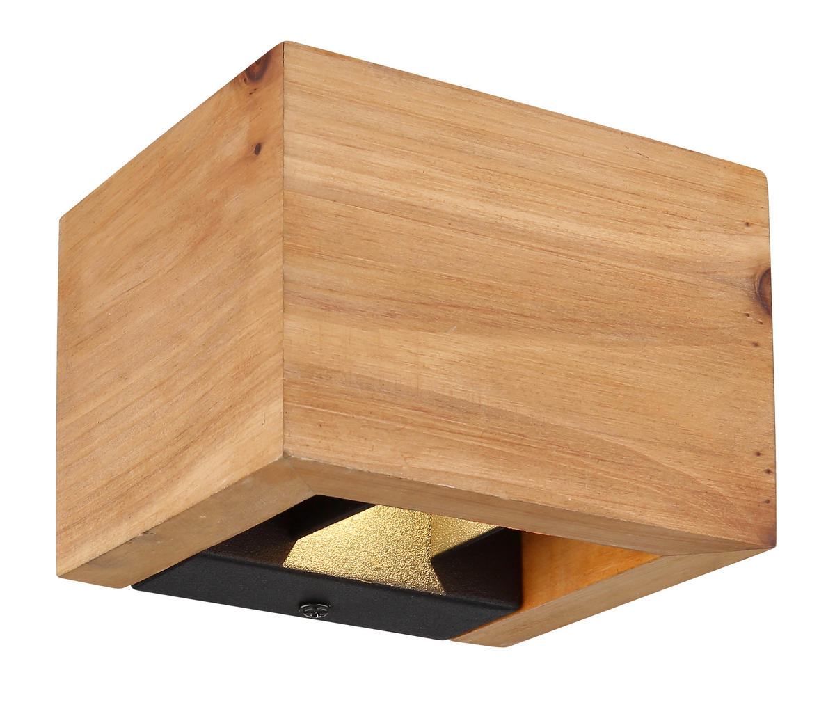 LED-WANDLEUCHTE 13,5/11,5/9,5 cm   - Dunkelbraun/Schwarz, Design, Holz/Metall (13,5/11,5/9,5cm) - Globo