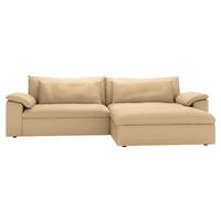 ECKSOFA  Chenille Beige  - Beige/Schwarz, Modern, Kunststoff/Textil (306/198cm) - Carryhome