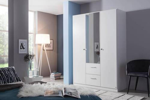 DREHTÜRENSCHRANK in Weiss  - Weiss, Basics, Glas/Holzwerkstoff (136/197/54cm) - Xora