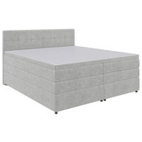 BOXSPRINGBETT 180/200 cm  in Hellgrau  - Hellgrau/Schwarz, Konventionell, Kunststoff/Textil (180/200cm) - Carryhome