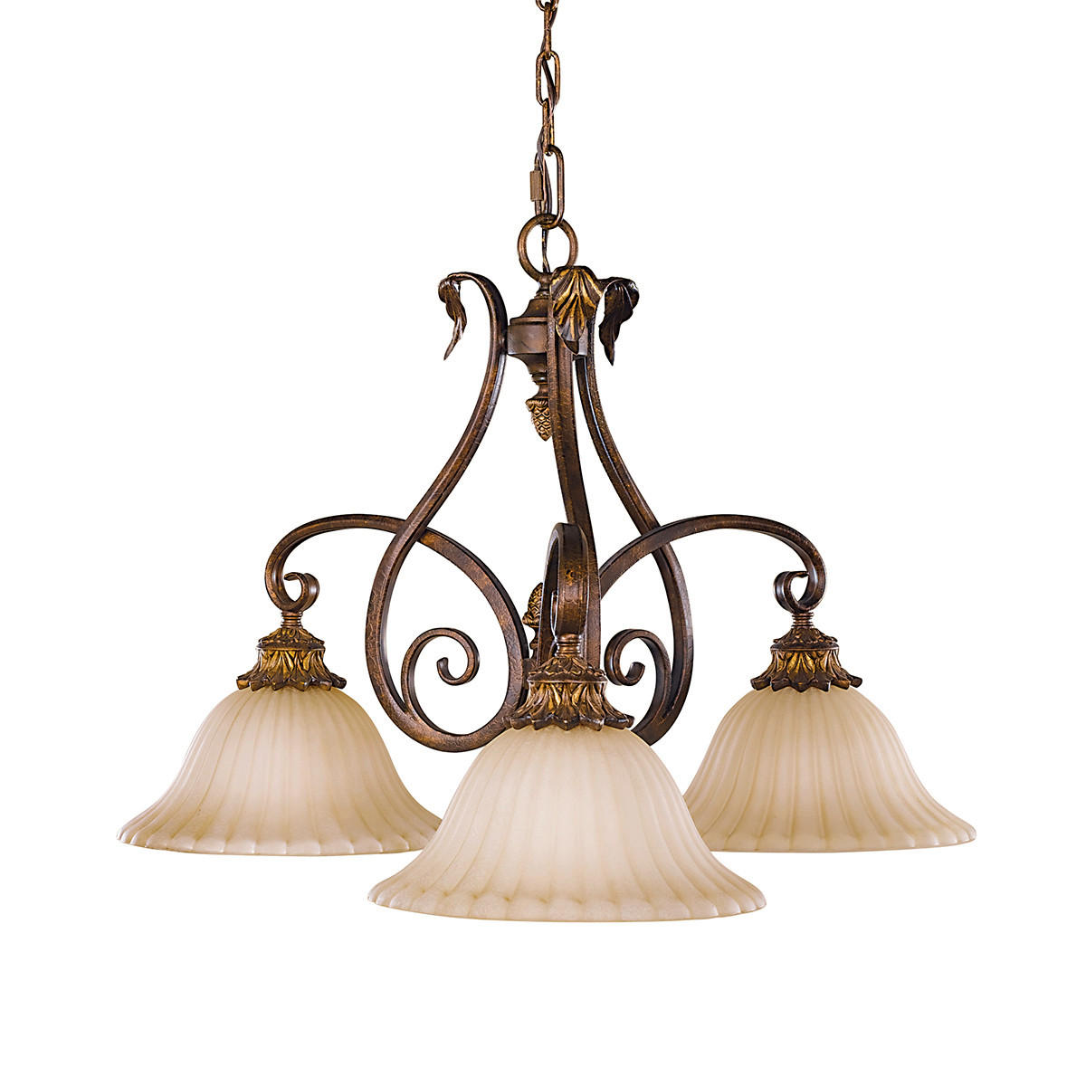 KRONLEUCHTER 71.1/56.5 cm - Rotbraun, Konventionell, Glas/Metall (71.1/56.5cm) - Elstead Lighting