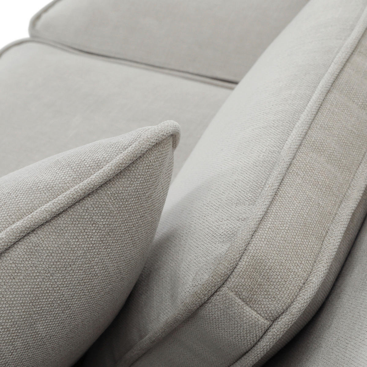 ECKSOFA  in Flachgewebe Grau Zierkissen, Rückenkissen, Rücken echt  228/307 cm  - Schwarz/Grau, MODERN, Kunststoff/Textil (228/307cm) - Carryhome