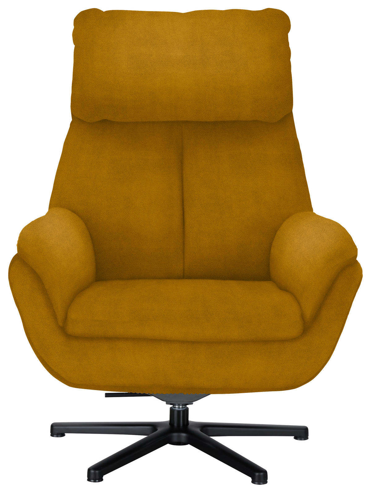 RELAXSESSEL in Textil Currygelb  - Currygelb/Schwarz, Design, Textil/Metall (79/108/89cm) - Beldomo Style