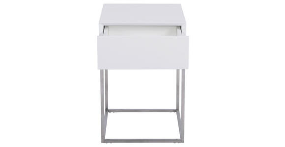 NACHTKÄSTCHEN 40/62/40 cm  in Silberfarben, Weiß  - Silberfarben/Weiß, Basics, Holzwerkstoff/Metall (40/62/40cm) - Xora