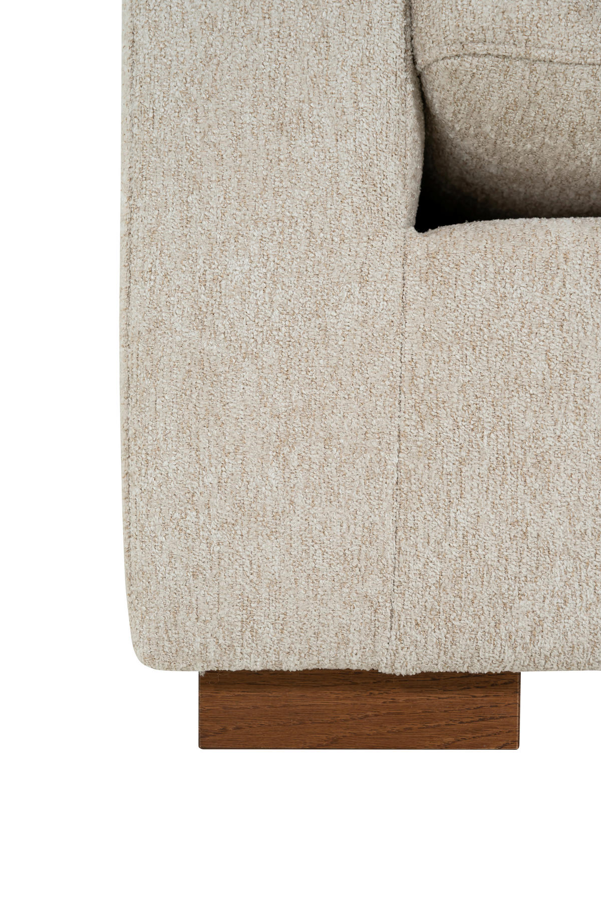 3-SITS SOFFA i chenille beige  - beige/brun, Klassisk, metall/trä (266/80/113cm) - Carryhome