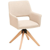ARMLEHNSTUHL in Holz, Metall, Textil Beige  - Beige/Naturfarben, LIFESTYLE, Holz/Textil (62/87/60cm) - MID.YOU
