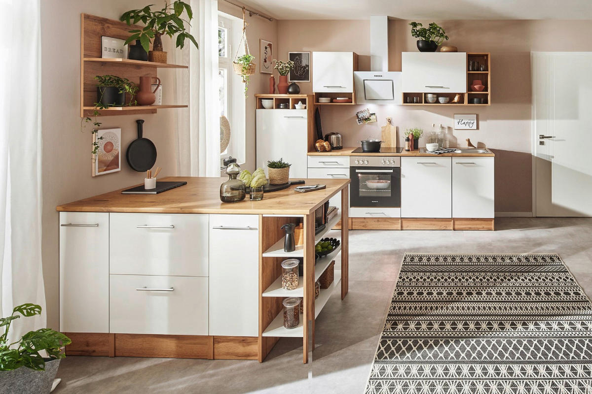 MODULKÖK 280-150 cm   i vit  - vit/skogsek, Design, metall/trämaterial (280-150cm) - Respekta