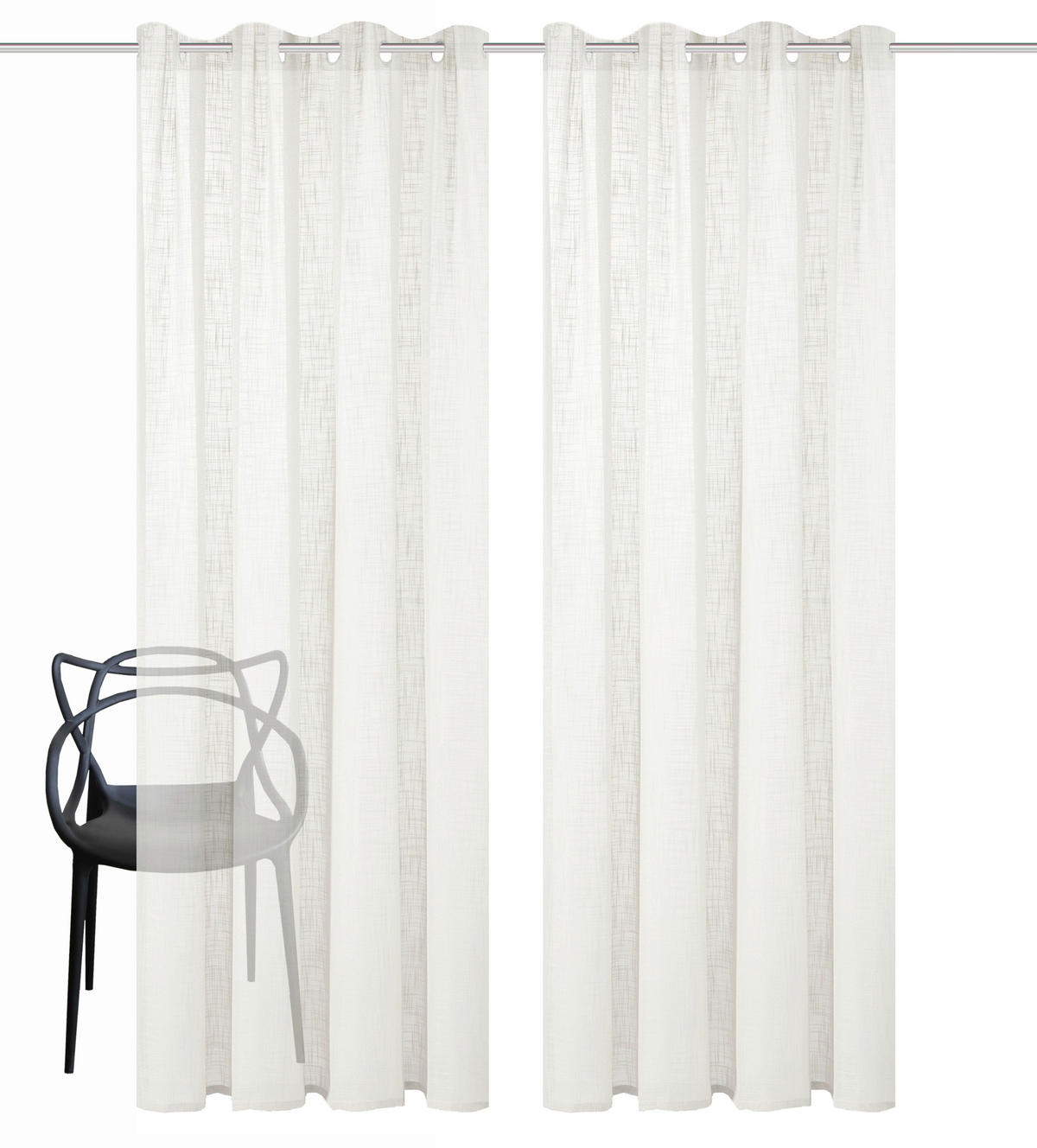 ÖSENSCHAL halbtransparent 140/225 cm   - Weiß, Basics, Textil (140/225cm)