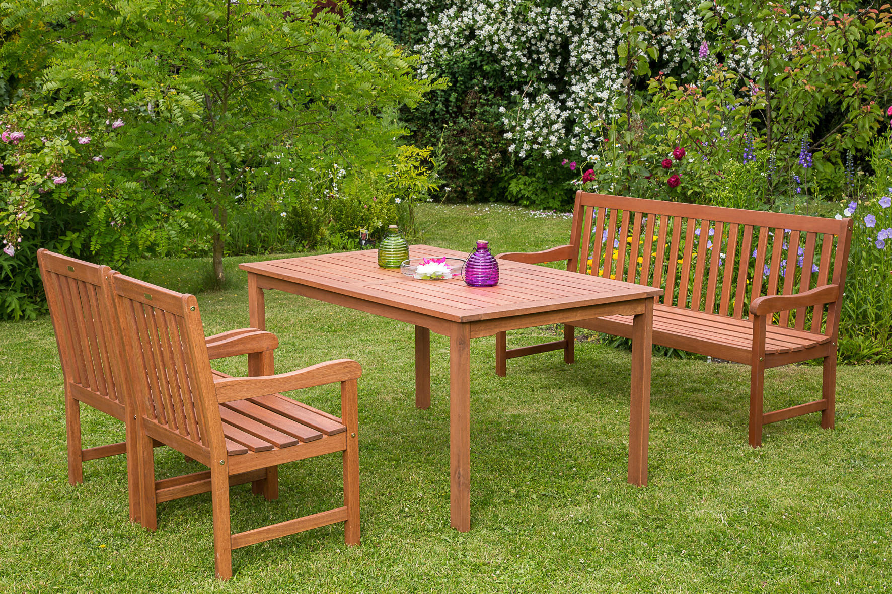 GARTENBANK 157/89/58 cm Eukalyptusholz   - Naturfarben, Basics, Holz (157/89/58cm) - Gardenson