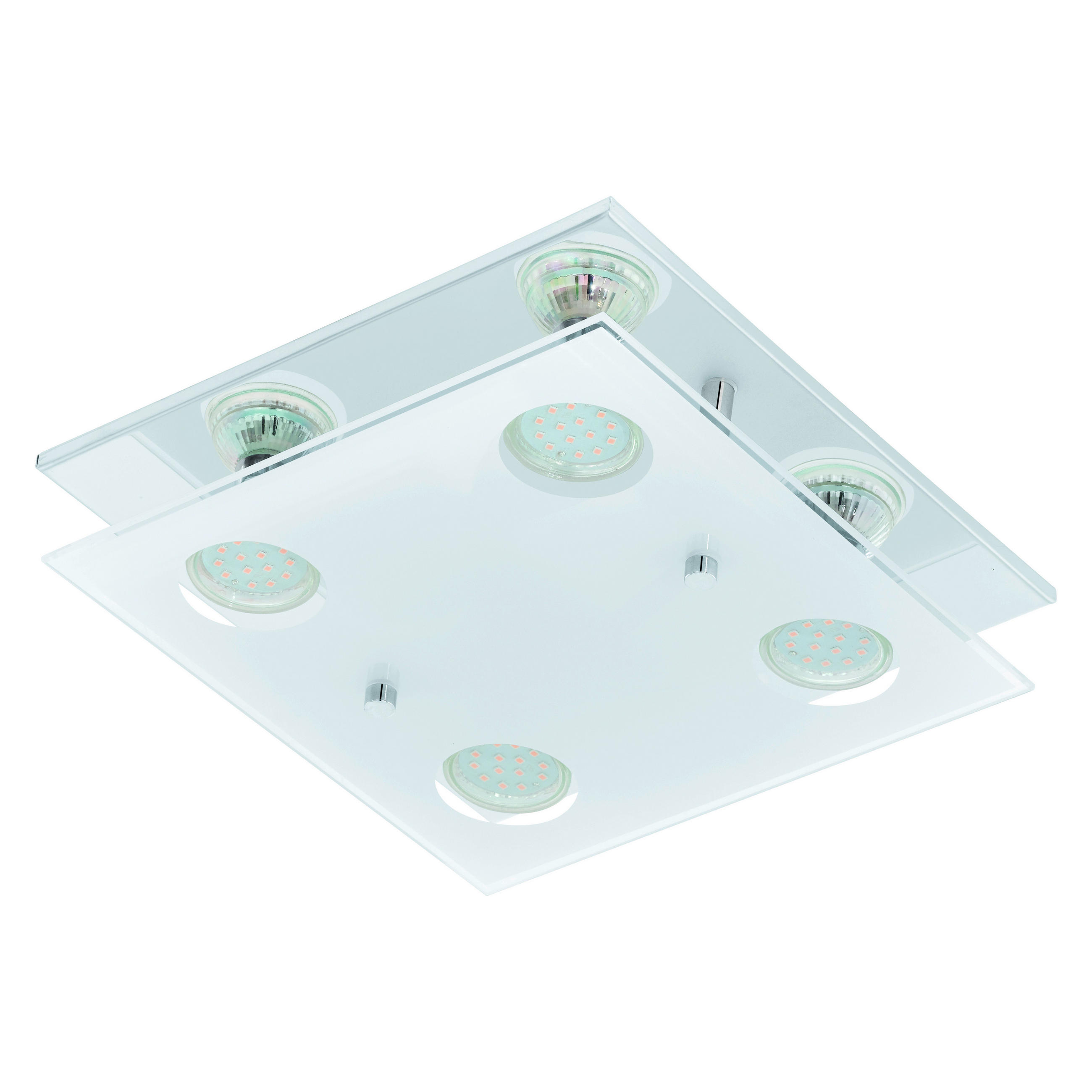 LED-DECKENLEUCHTE ARBORIO 27,0/27,0/8,5 cm  - Chromfarben, Basics, Metall (27,0/27,0/8,5cm) - Eglo